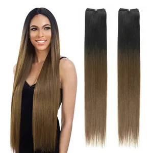 Synthetic Straight Hair Bundles 30 Inches Color Black Heat Resistant Fiber Hair Extensions for Black Women