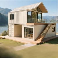 Maison conteneur pliable à prix abordable, 2 étages, 6 chambres, étanche, en kit, pour mini-villa