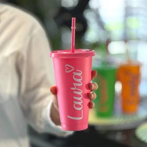 Bicchieri Personalizzati in Plastica per Matrimoni <span class=keywords><strong>con</strong></span> Coperchio e Cannuccia, Bicchieri in PP Personalizzati per Matrimoni e Feste di Compleanno <span class=keywords><strong>con</strong></span> Nomi - Product Image 5