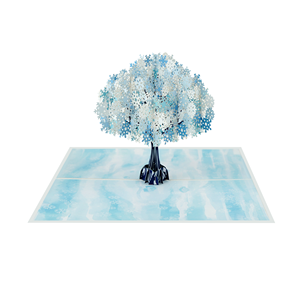 การ์ดป๊อปอัป3D พร้อมงานฝีมือกระดาษงานฝีมือดีไซน์ต้นไม้เกล็ดหิมะที่ไม่เหมือนใครสำหรับส่งคำอวยพรวันหยุดอันอบอุ่นฉลองฤดูกาล - Product Image 5