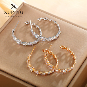 Оптовые модные серьги-кольца XUPING с золотым покрытием, геометрические, большие, для женщин - Product Image 4