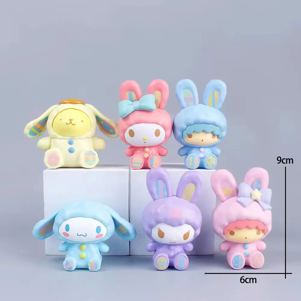 Sanrio Kuromi My Melody Cinnamoroll Action Figure Cartoon OEM/ODM Cute Figure Toys New for Kids Gift PVC Opp Bag Japan Unisex