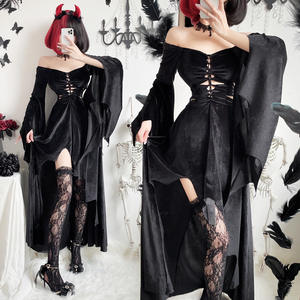 Ropa gótica Steampunk <span class=keywords><strong>disfraz</strong></span> de Halloween para mujer Anime Cosplay vestido negro bruja Vestidos largos vampiro <span class=keywords><strong>novia</strong></span> Qutfit Sexy - Product Image 6
