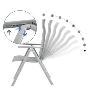 SONGMICS 4pcs High-Back Outdoor Furniture <strong>Folding</strong> Beach Picnic <strong>Chair</strong> Adjustable Aluminium Frame Camping Garden <strong>Chairs</strong> - Product Image 4