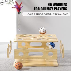 JQ Kattenkrabpuzzel Verrijkingsbox Kattenkrabplank Verrijkingsbox Schuurpapier Binnenin voor Binnenkatten Krabben - Product Image 4