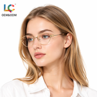 Gafas de Metal Ovaladas Minimalistas Más Vendidas, Montura Ultrafina, con Receta, Anti Luz Azul, para Uso Profesional y Diario