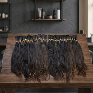 Cabello Humano Remy Brasileño a Granel, Liso y Ligero, Cola de Caballo Natural Negra para Pelucas - Product Image 2