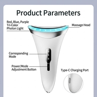 Appareil de massage vibratoire pour le cou, portable, avec fonctions raffermissantes et anti-rides, outil de beauté liftant et tonifiant, étanche