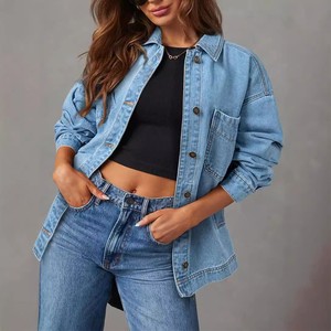 <span class=keywords><strong>Veste</strong></span> <span class=keywords><strong>en</strong></span> <span class=keywords><strong>jean</strong></span> pour <span class=keywords><strong>femme</strong></span>, tendance, oversize, respirante, imprimée, vintage, gothique, à bouton unique, à manches longues, avec poche - Product Image 5