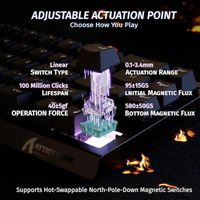 Clavier de jeu mécanique OEM ODM X68 HE RT 60 touches filaire TKL noir avec interrupteurs magnétiques à effet Hall à actionnement réglable et fréquence de polling 8KHz