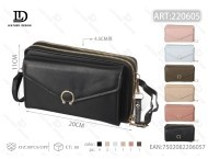 Borsa a tracolla da donna con doppia cerniera e tasca portamonete, 7 pollici, in ecopelle, per tutte le stagioni, con tracolla singola - Product Image 1