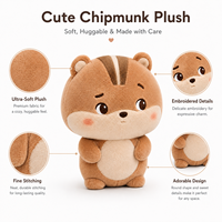 Peluche Personalizado OEM, Lindo y Suave Peluche de Ardilla de Dibujos Animados, Animal de Peluche Personalizado para Niños, Mascota de Marca, Regalo Promocional