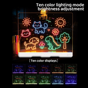 Tableau à dessin LED magique 41x34cm, tableau d'écriture effaçable pour enfants, jouet de peinture artistique - Product Image 5