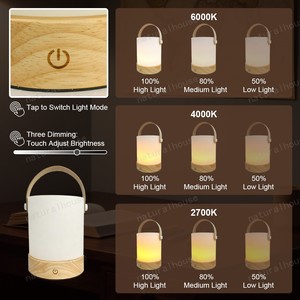 Chất Lượng Cao Xách Tay Không Dây Thay Đổi Độ Sáng USB Có Thể Sạc Lại Bàn Đèn Bàn Cho Phòng Ngủ Phòng Khách Văn Phòng Ngoài Trời Cắm Trại - Product Image 3