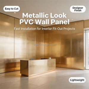 Panneau mural en PVC métallique doré, panneaux muraux en métal 4x8 - Product Image 2