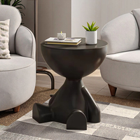 Table basse multifonctionnelle décorative en plastique de style moderne avec forme unique, espace de rangement d'angle, meubles de salon gain de place