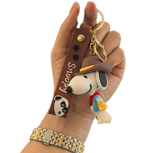 New Cartoon Charlie Brown Rubber Snoopy Keychain Car Pendant Bag Accessory for <strong>Men</strong> and Women Cute Creative Gift <strong>Key</strong> <strong>Ring</strong> - Product Image 6