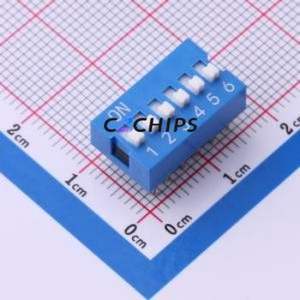 SMQS-06B-TP DIP Switch Switch ( Type: Flat Toggle, Raised Type )( Number of Switch Sections: 6 )( Lead Spacing: 2.54mm ) - Product Image 1