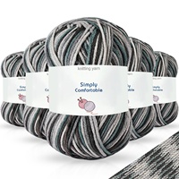 Fil mélangé en rayonne dégradé 5 brins pour écharpes, chapeaux, tricot à la main et crochet, motif teint