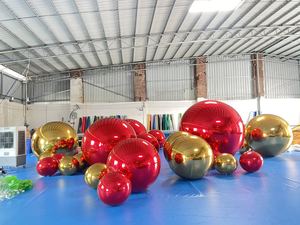 Aufblasbare Große Glänzende Bälle Riesen Party Ballon Weihnachts Event Deko Reflektierende PVC Große Spiegelsphäre Silberner Spiegelball - Product Image 3