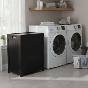 Cesto per biancheria in legno rettangolare rifinito in mogano con borsa interna RHP0109MH - Product Image 3