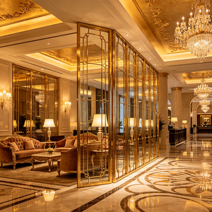 Bespoke Hotel <strong>Project</strong> Stainless Steel <strong>Screen</strong> Customized Modern Metal Room Divider for Interior Lobby Decoration - Product Image 1