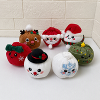Porte-clés en peluche en forme de boulettes, jouets moelleux, cadeau d'Halloween et de Noël