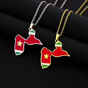 <span class=keywords><strong>Guadeloupe</strong></span> Île Carte Étanche En Acier Inoxydable Mode Bijoux Colliers Pendentif En Gros pour Femmes Hommes - Product Image 6