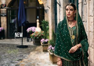 Chinon lourd avec broderie travail Salwar costume pour les femmes fête et Festival porter disponible au prix d'exportation - Product Image 2