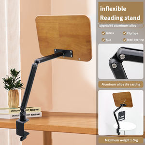Soporte de Lectura Flotante de Madera Maciza con Abrazadera para <span class=keywords><strong>Escritorio</strong></span>, Soporte para Libros de Madera con Rotación de 360 Grados ° Soporte Giratorio para Portátil con Brazos de Aluminio para Niños - Product Image 5