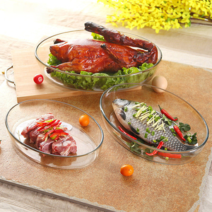 Piatto Ovale Trasparente in Vetro Borosilicato Temperato per Frutta e Dolci, Teglia da Forno 1.5L 2.0L 3.0L, <span class=keywords><strong>Vassoio</strong></span> in Vetro per Pesce - Product Image 6