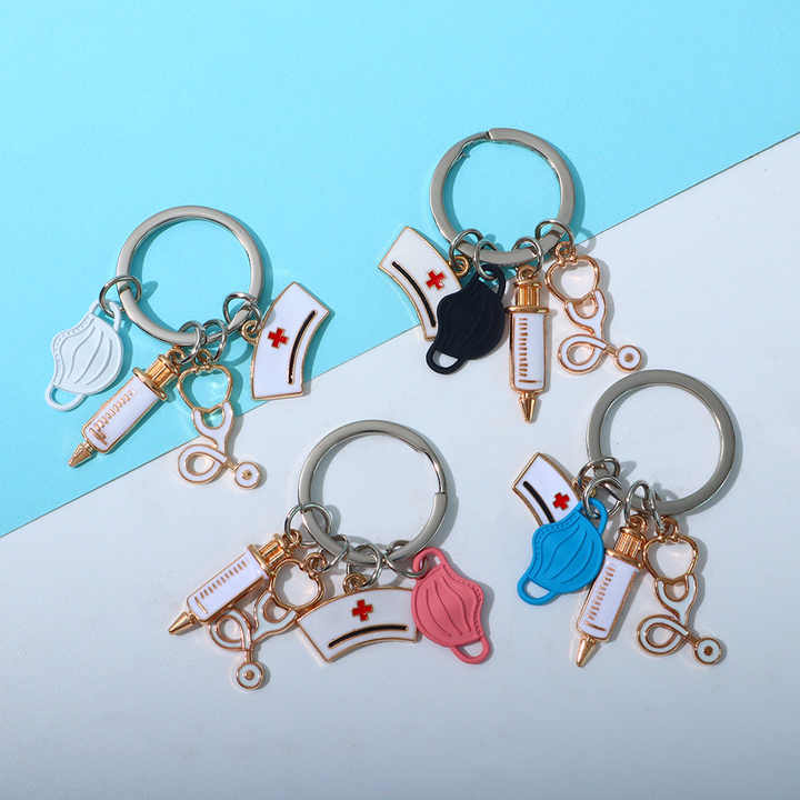 Wholesale 4 Colors Cute Metal Medical Keychains for Medical Students ...