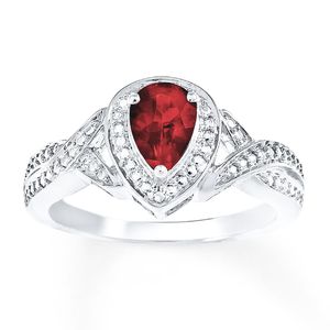 Anello di fidanzamento con granato, anelli con granato in oro giallo, anello solitario con granato scuro a forma di goccia d'acqua - Product Image 4