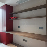 Bibliothèque tout-en-un moderne, écologique, durable, en bois, gain de place, bureau d'étude, chambre à coucher, salon, bureau à domicile, rangement