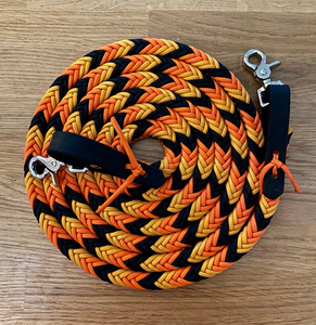 Custom Large Horseware Rambo Micklem Diamante Leather Bridle 3M Leather Braided Paracord <strong>Side</strong> <strong>Reins</strong> for Horse Racing - Product Image 3