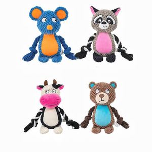 Çift Katmanlı Pamuk Halat Kumaş Evcil Hayvanlar İçin Çiğneme Oyuncağı BB Sesli + Hışırtılı Kağıt Diş Temizleme Halat Çekme Eğitimi Köpek Peluş Oyuncak - Product Image 5