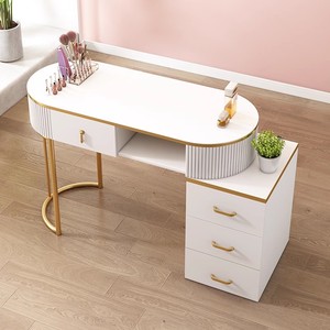 Beauty Salon Nail <b>Table</b> Open Cabinet Manicure <b>Table</b> Nail Desk - Product Image 4