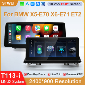 STWEI 2026 Nouveaux écrans fins Système Linux 12,8 pouces Résolution 2400x900 Pour BMW X5 X6 E70 E71 Lecteur multimédia automobile sans fil CarPlay KSW - Product Image 2