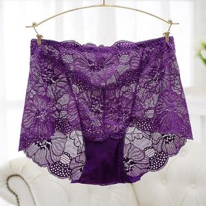 ملخصات دانتيل كاملة مقاس <span class=keywords><strong>plu</strong></span> خصر مرتفع من الدانتيل حافة مثيرة شفافة traceless ملابس داخلية نسائية - Product Image 4