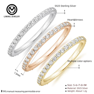 Anello Eternity GR13 in Argento Sterling 925, Lussuoso e Impilabile, con Diamanti e Zirconi, per Fidanzamento e <span class=keywords><strong>Matrimonio</strong></span>, <span class=keywords><strong>Gioielli</strong></span> Raffinati per Donne - Product Image 5