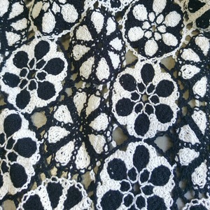 Tela de Encaje Guipur Nigeriano <span class=keywords><strong>en</strong></span> Blanco y Negro, Tela de Encaje Africana Soluble <span class=keywords><strong>en</strong></span> Agua de Alta Calidad para Bodas de Mujeres - Product Image 4