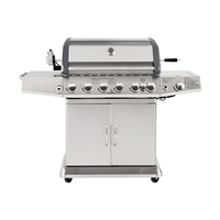 Barbecue à gaz extérieur en acier inoxydable de qualité supérieure avec 6 brûleurs et brûleur infrarouge 84000BTU BBQ portable d'arrière-cour haut de gamme