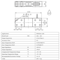 Capteur de pesage YZC-619 200KG C2 IP65 pour plateforme de pesée, trou de montage 122x40x24mm, cellule de pesée étanche IP65