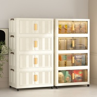Armoire pliable en plastique, meuble de rangement domestique pliant, étagère de rangement pour vêtements et collations, et boîte de rangement pour jouets pour l'organisation de la maison
