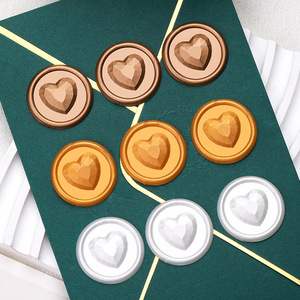 Etiquetas de cera para sellar, redondas con relieve de corazón, para invitaciones de boda, sobres, regalos, decoración del hogar - Product Image 1