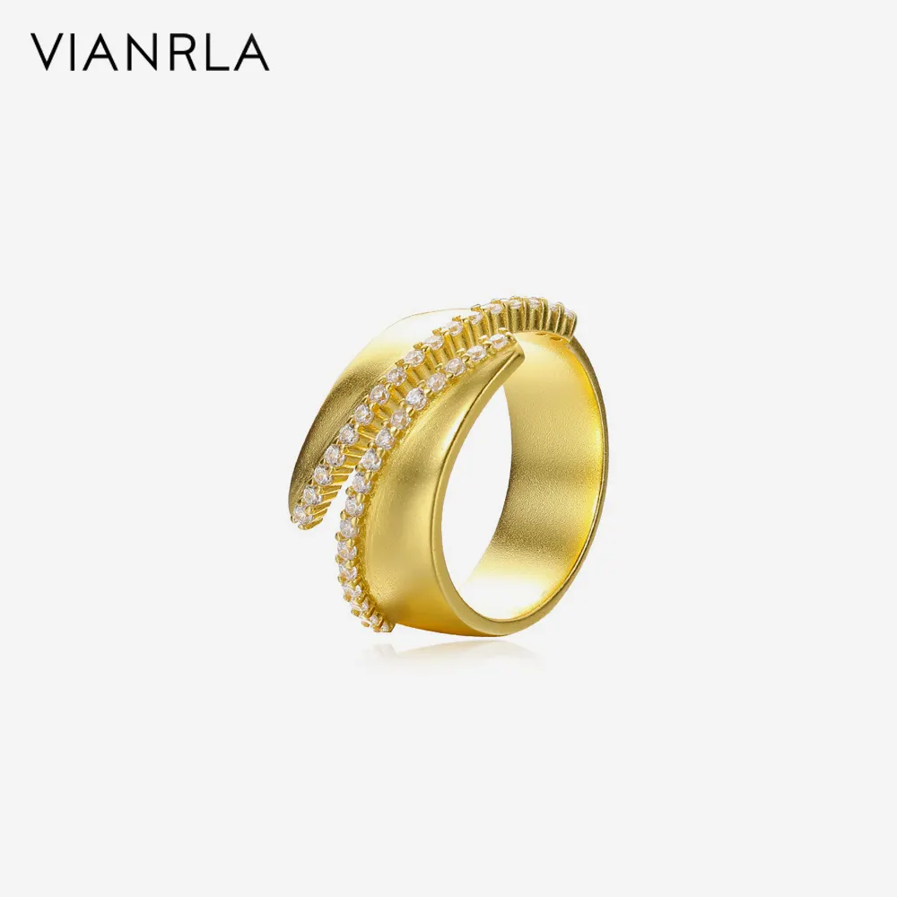 VIANRLA 925 Sterling Silver Ring 18K Gold Plating Mulheres Anel Elegante Presente Suporte Drop Shipping Jóias Diárias