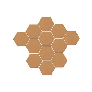 Cork Bulletin Board Hexagon 4 Pack, Small Framed Corkboard Tiles for Wall,  Thick Decorative Display Boards for Home Office Decor, School Message Board