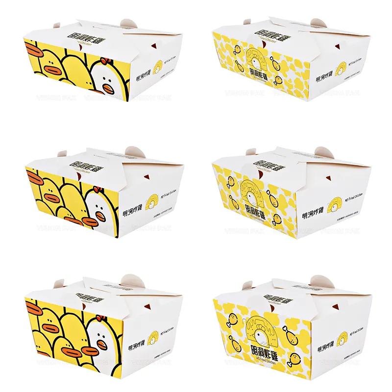 Customized Food Grade Take Away French Fried Chicken Box Custom Logo Printing Fried Chicken Box Fast Food