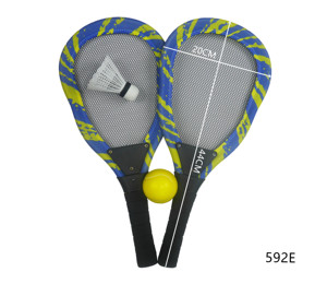 20*44 ซม. ไม้เทนนิสสำหรับเด็กกีฬากลางแจ้งคอมโบ 1 ไม้เทนนิส 1 ลูกบอล 1 ลูกขนไก่วัสดุพีวีซีน้ำหนักเบาแบบพกพาด้ามจับสวิงง่าย - Product Image 1