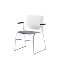Chaise de bureau à domicile minimaliste moderne grise rembourrée avec cadre en fer galvanisé Renfort en acier massif PP pour la salle à manger